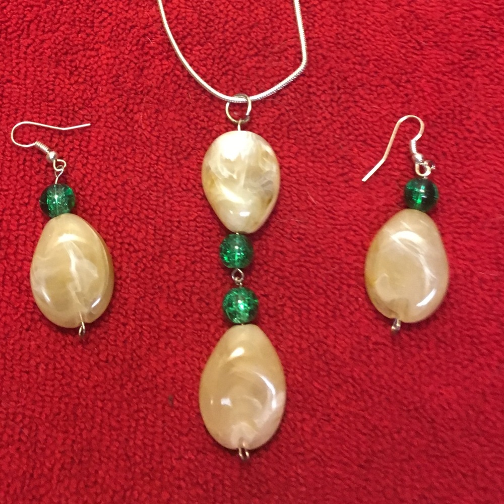 Hand Made Pendant & Earrings